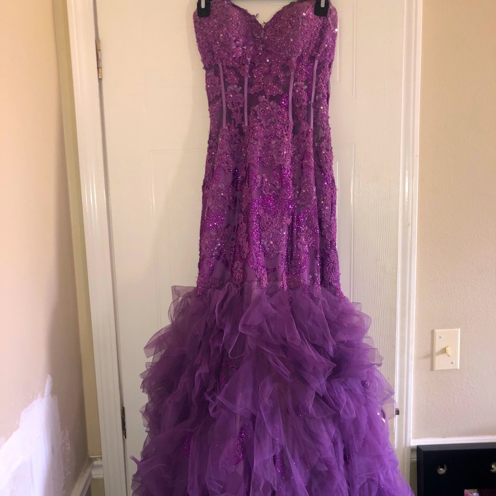 Purple mermaid fit dress